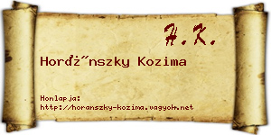 Horánszky Kozima névjegykártya